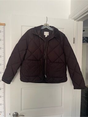 H&M Quilted Puffer Jacket in Dark Brown